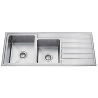 Premium Top Mount 1 + 3/4 Bowl Kitchen Sink with Drainer - 1200mm