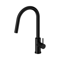 Gooseneck Kitchen Mixer Tap with Pull Out Nozzle - Matte Black