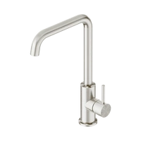 Square Gooseneck Kitchen Mixer Tap - Brushed Nickel