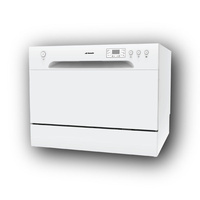 6 Place Stainless Steel Electronic Benchtop Dishwasher - White -DWB-W1