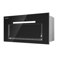 Premium Powerful Black Glass Under Mount Rangehood - 600mm