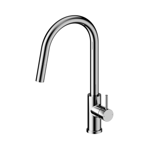 Gooseneck Kitchen Mixer Tap with Pull Out Nozzle - Chrome