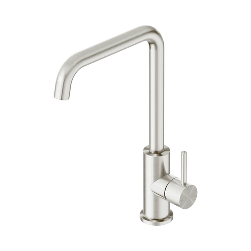 Square Gooseneck Kitchen Mixer Tap - Brushed Nickel