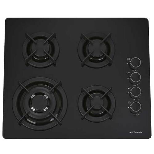 Black Gas-On-Glass Cooktop - 600mm - GOG60S