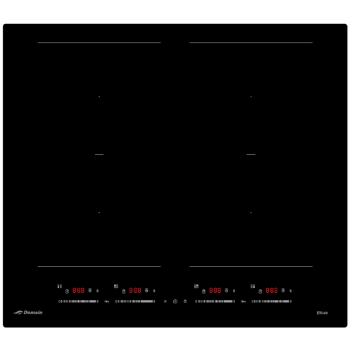Flexible Multi-Zone 4 Burners Induction Cooktop With Slide Touch Controls - 590MM - ITR-60