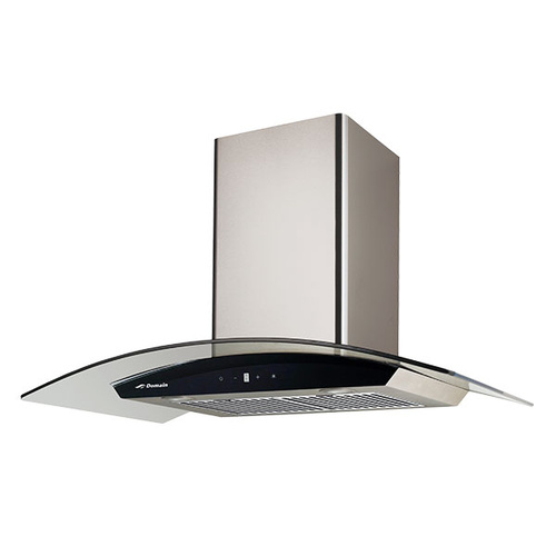 Premium Stainless Steel Curved Glass Canopy Rangehood - 900mm