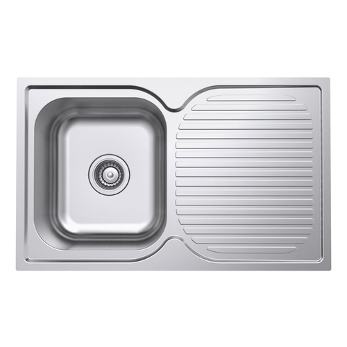 Polished Single Bowl Kitchen Sink and Drainer - 780mm - POL100-A