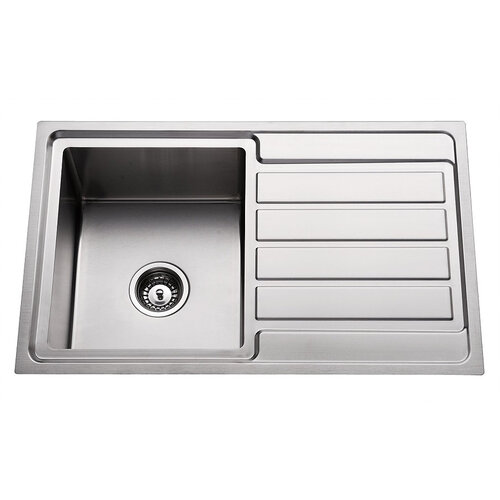 Premium Top Mount Single Bowl Kitchen Sink with Drainer - 780mm - PTM100