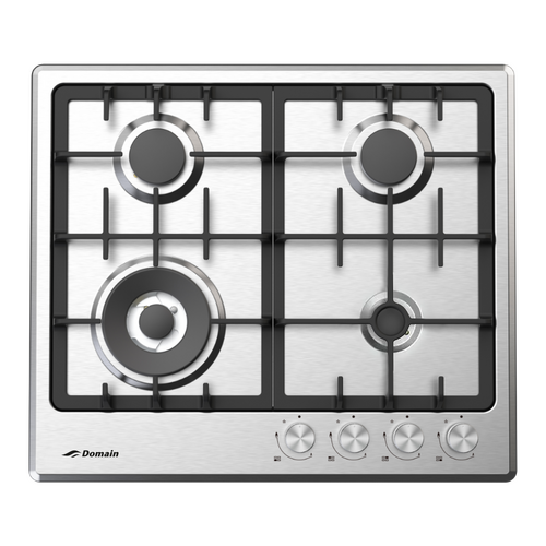 Stainless Steel Gas Cooktop with Front Wok Burner - 590mm